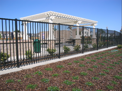 fence near gazebo